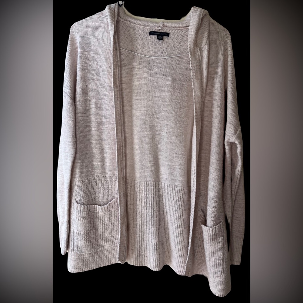 Super Cozy American Eagle Knit Cardigan Sweater with Hood Size: Medium